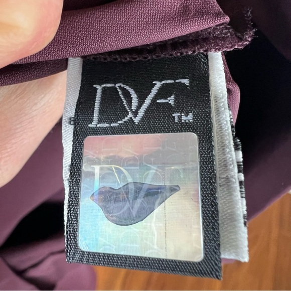 Diane Von Furstenberg Gabi Poplin Ruched Dress Burgundy Red Size 4 - Picture 6 of 8